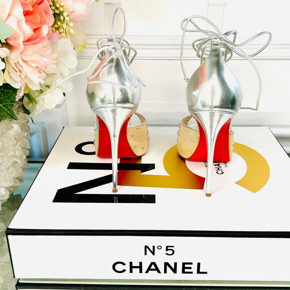 Christian Louboutin MAIA LABELLA ALTA 120 Rete/Glitter Stiletto Pump 36IT - Picture 9 of 14